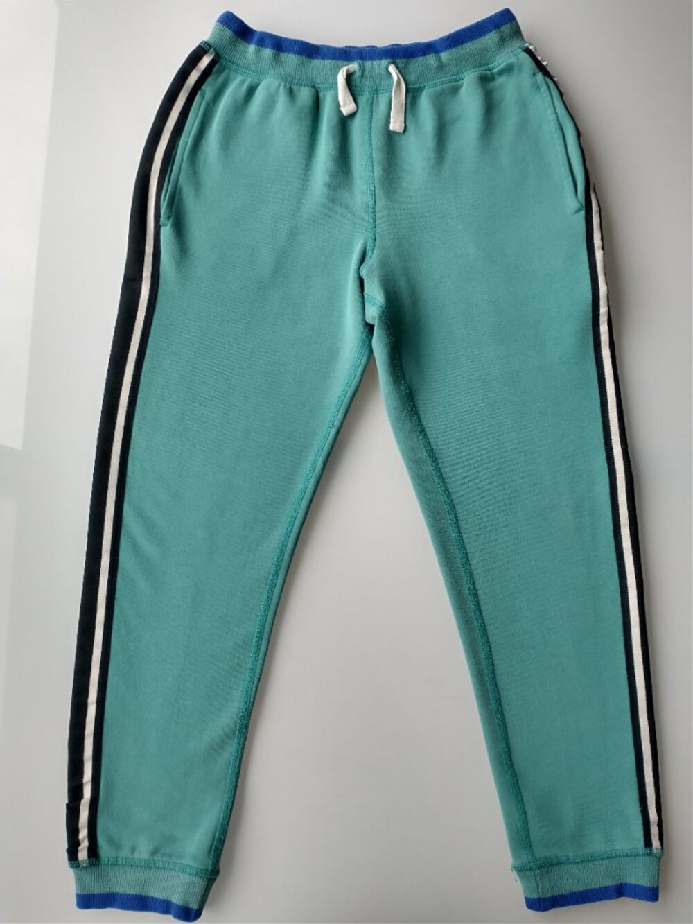 Hanna Andersson Kids Track Pants Joggers Teal Side Stripe Sz 10 140cm Read Notes
